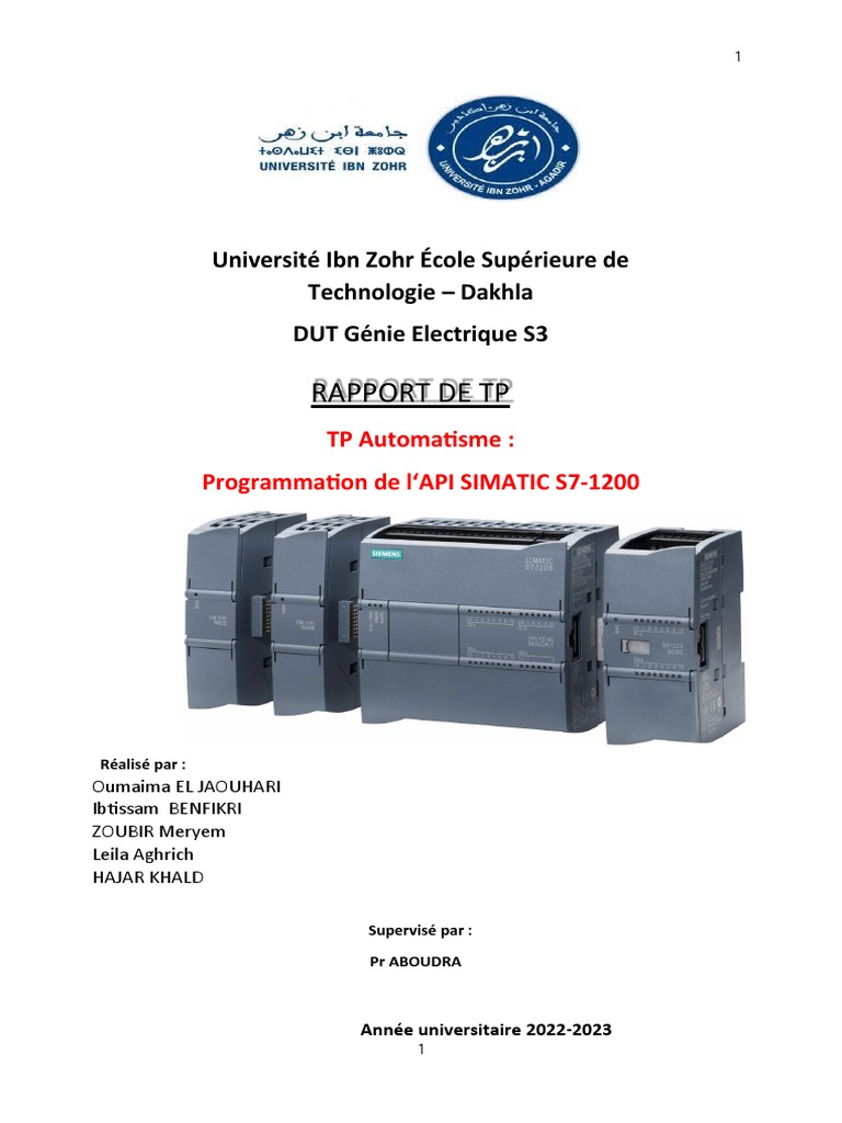 Programmation API SIMATIC S7-1200 en TIA Portal | PDF | Automate ...