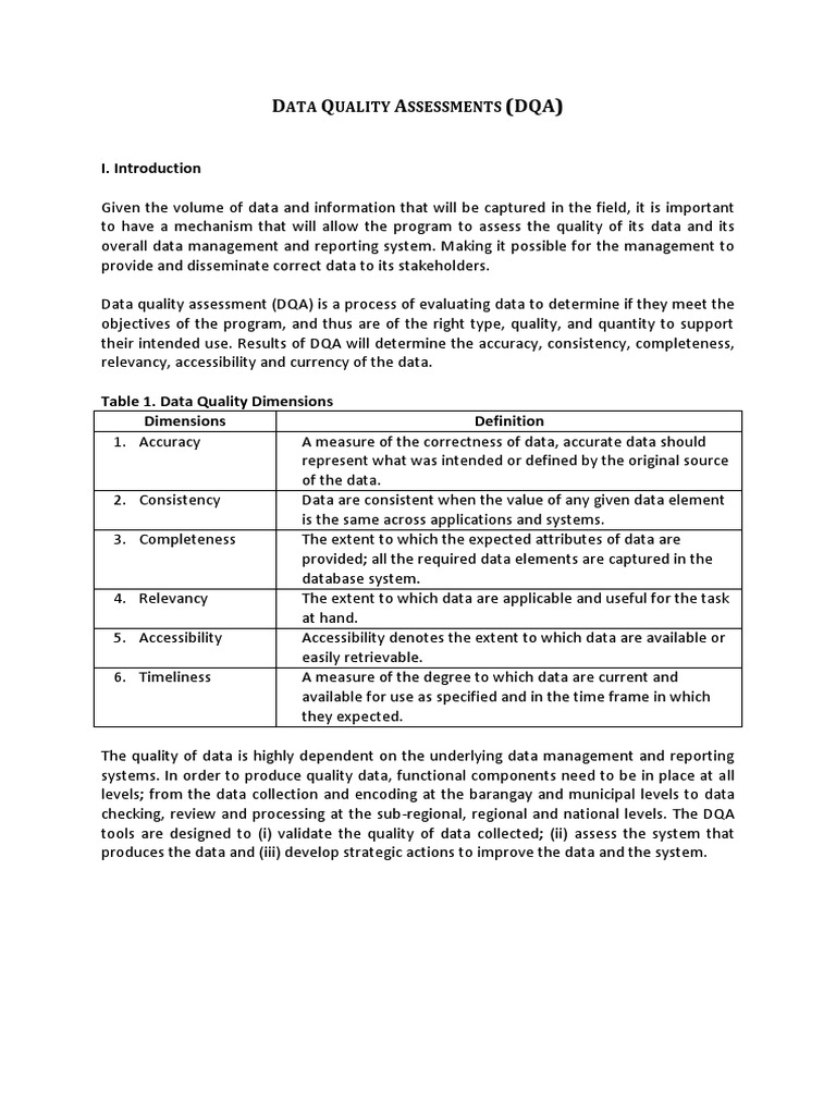 Ensuring data quality a framework for assessing accuracy consistency