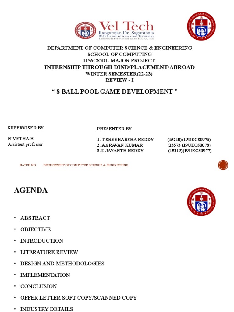 Major Project Internship Review-1 | PDF | Pool (Cue Sports) | Computer ...