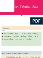 Tables for Tabular Data