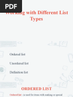 Ordered Unordered Definition List