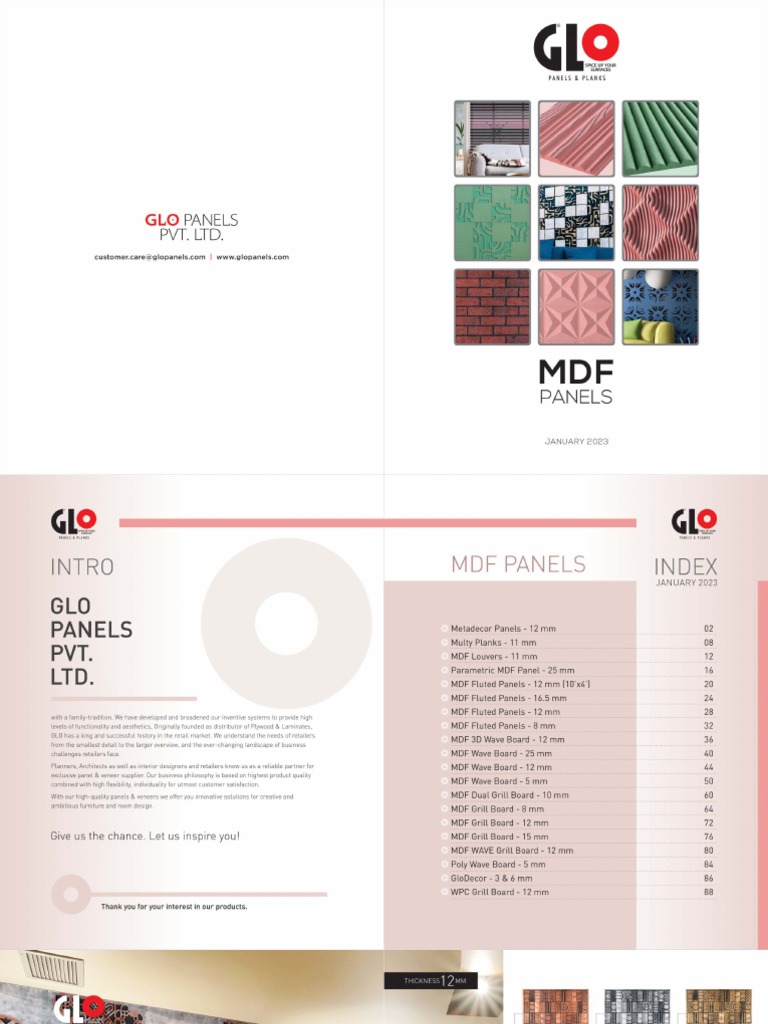 GLO MDF Panels 2023 PDF