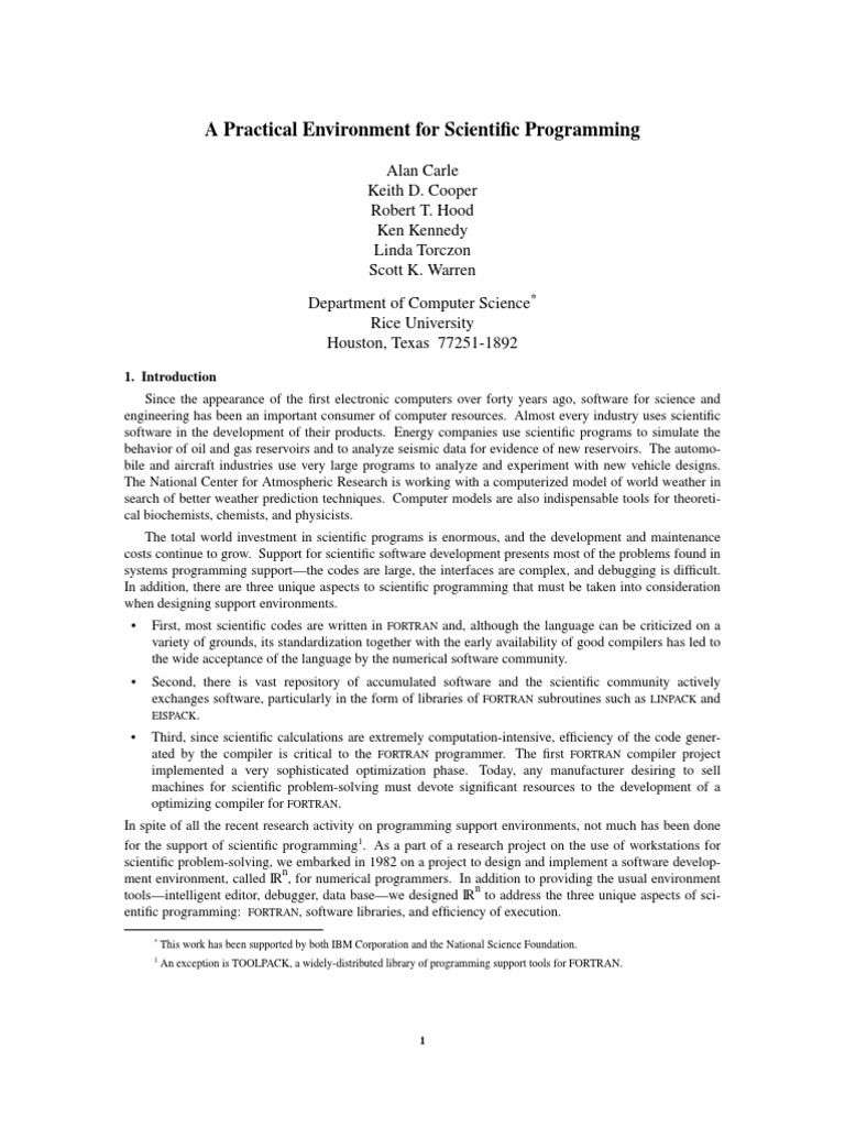 A Practical Environment For Scientific Programming | PDF | Compiler ...