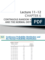 Lecture-11,12 - Chapter 6 - Continuous Random Variables - Normal Distribution