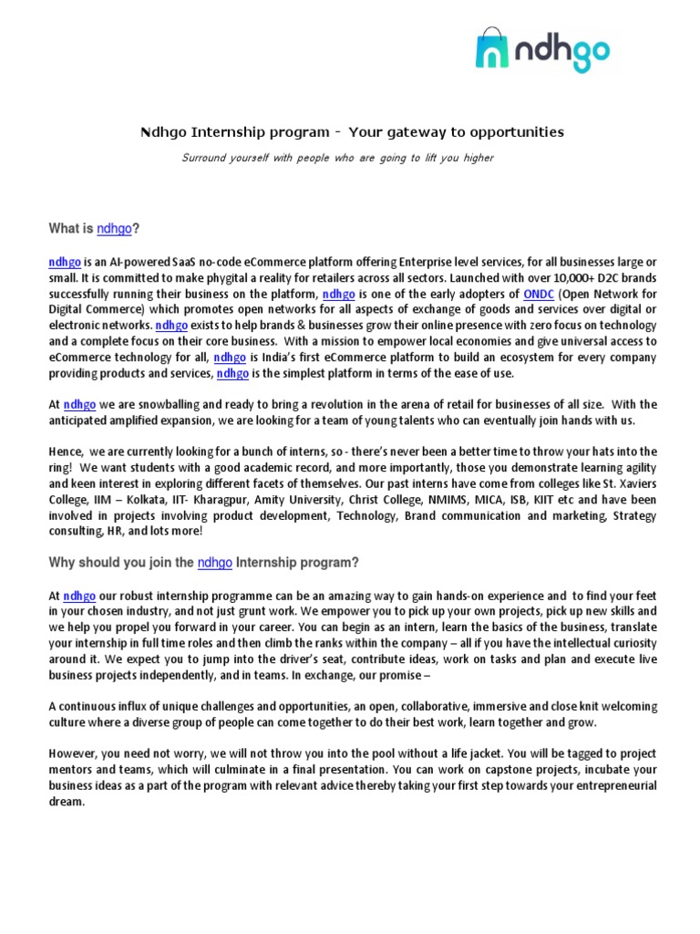 Internship Programming | PDF | Internship | Job Hunting