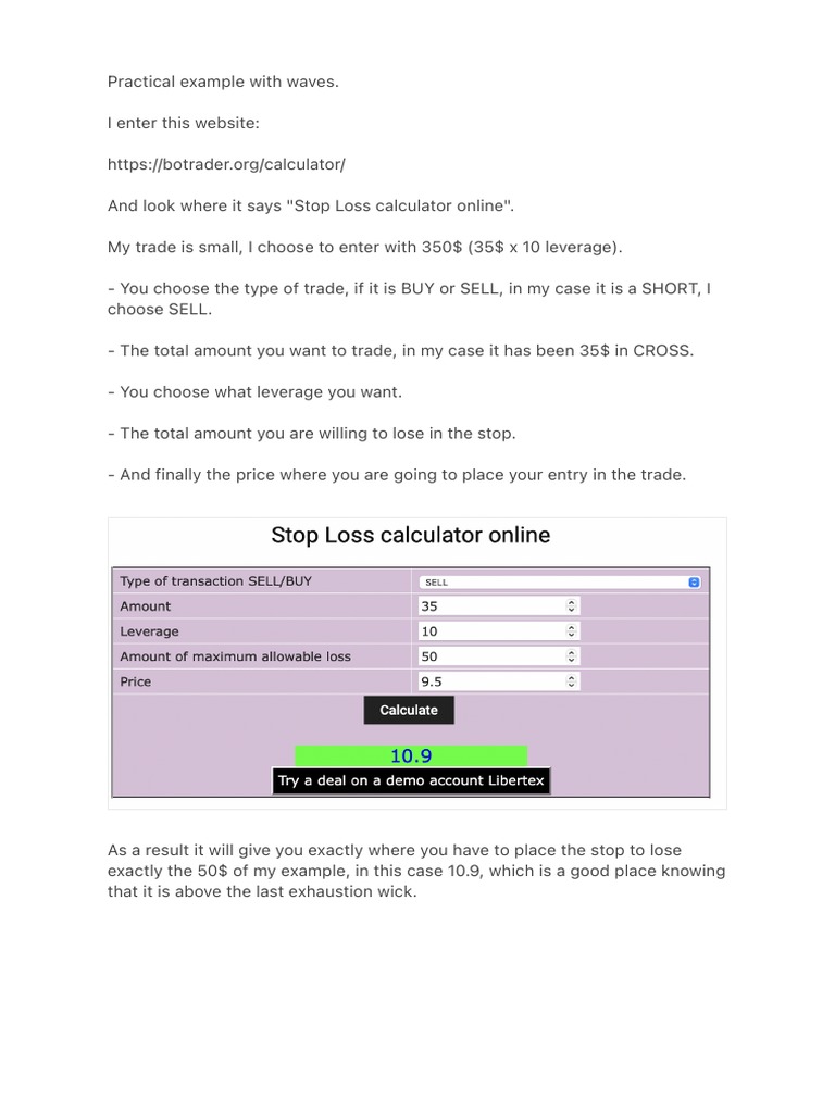 Stop Loss Calculation for Short Trades | PDF | Law