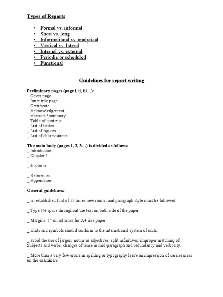 Guidelines For Report Writing PDF Ellipsis Typefaces