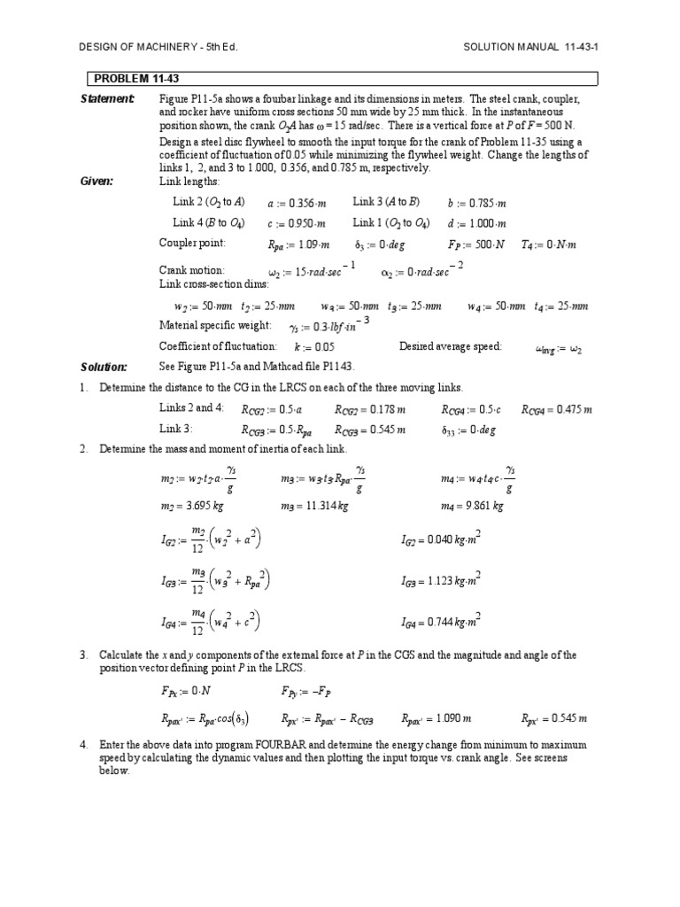 Solution Manual for Design of Machinery | PDF | Torque | Metrology