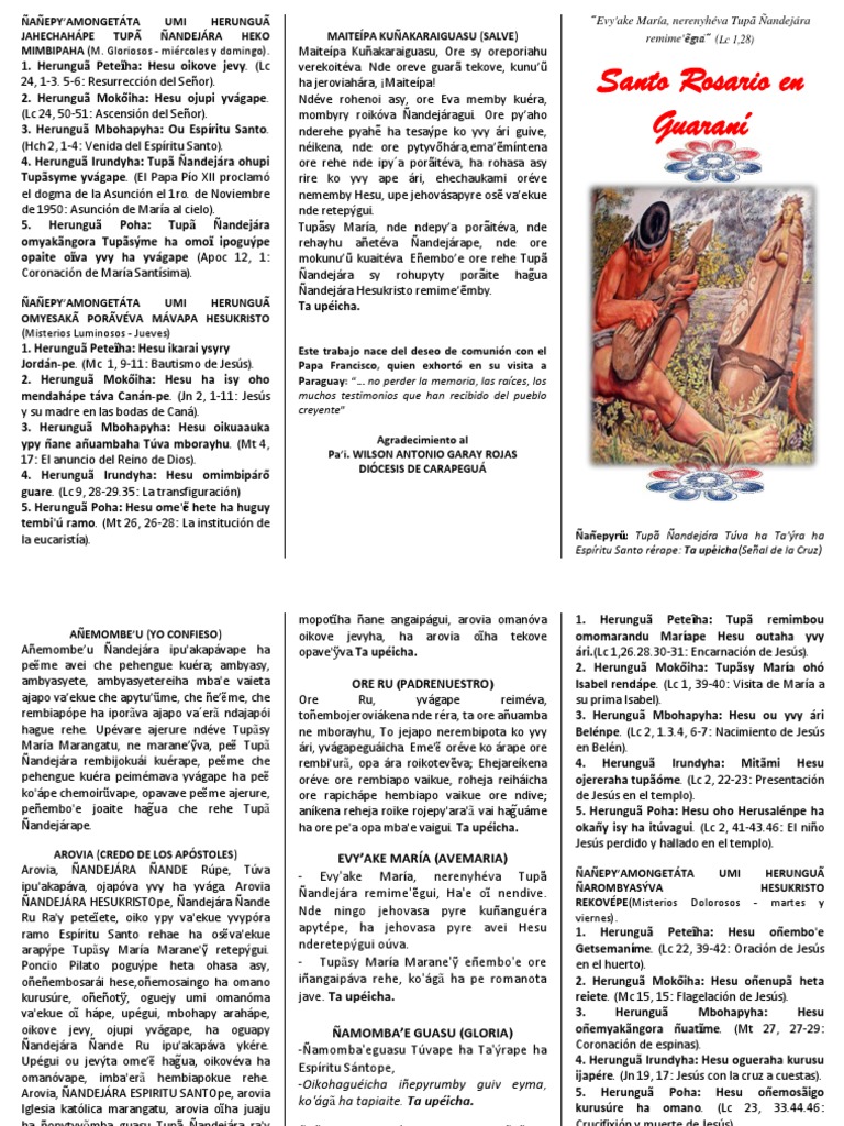 Rosario en Guaraní Revisado corregido | PDF | Adoración Cristiana Y ...