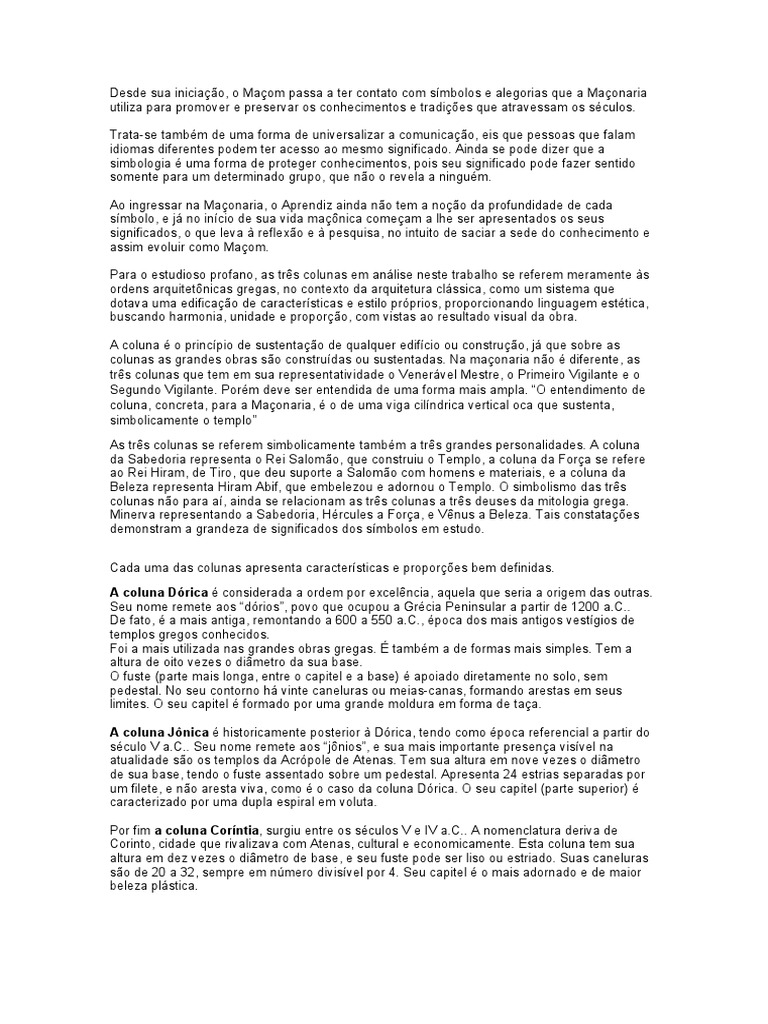 Os tr s pilares da ma onaria sabedoria for a e beleza pdf loja