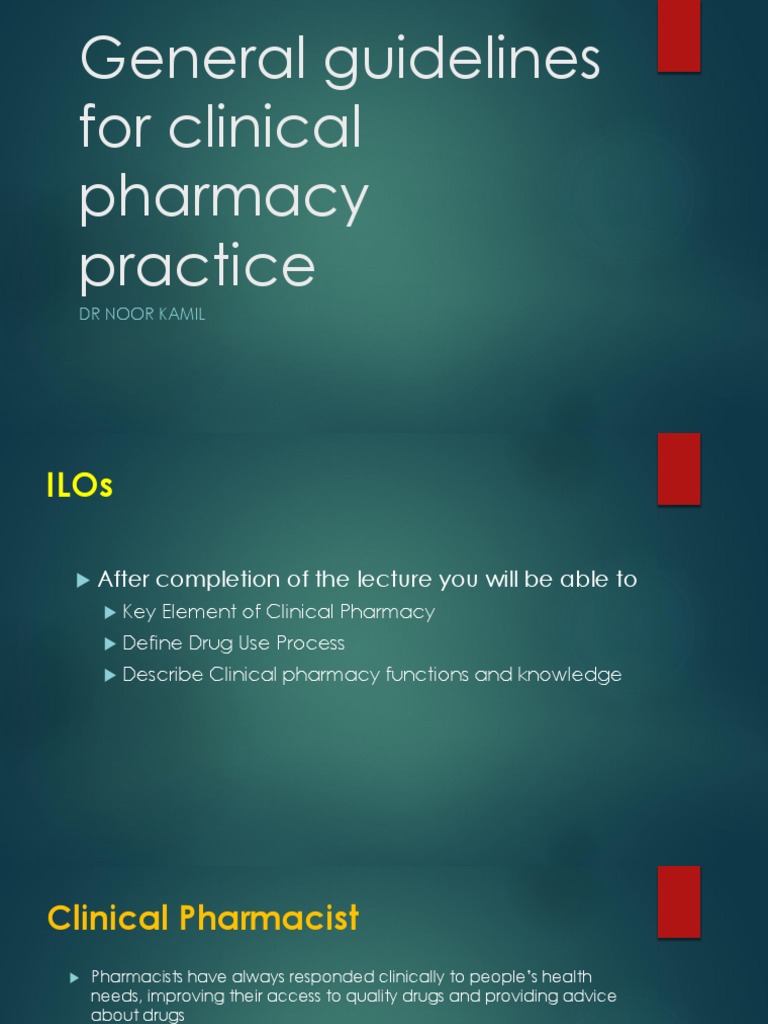 Lecture 3. General Guidelines For Clinical Pharmacy Practice PDF