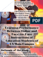 Learning Performance Comparison: Online vs Face-to-Face