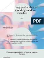 Computing Probability of Corresponding Random Variable
