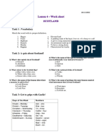 Scotland - Work Sheet