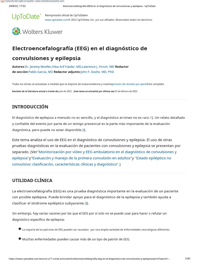 Electroencephalography (EEG) in The Diagnosis of Seizures and Epilepsy ...