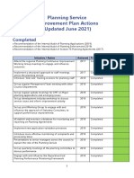 Service Improvement Plan Actions