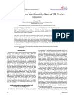 Looking Back at The New Knowledge Bases of EFL Teacher Education