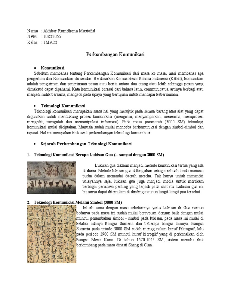 Perkembangan Teknologi Komunikasi Dari Masa Ke Masa Pdf