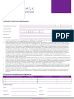 Telephone Banking Indemnity