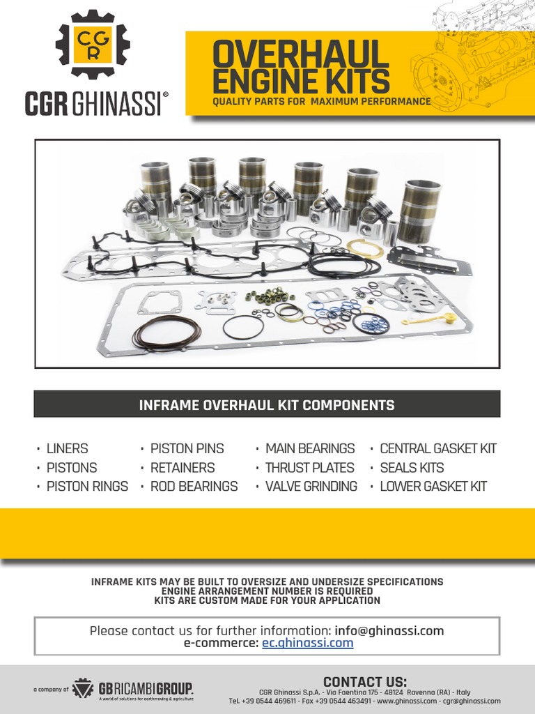 Cat C16 Engine Overhaul Kits | PDF | Piston | Vehicle Technology