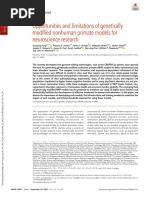 Opportunities and Limitations of Genetically Modified Nonhuman Primate Models For Neuroscience Research