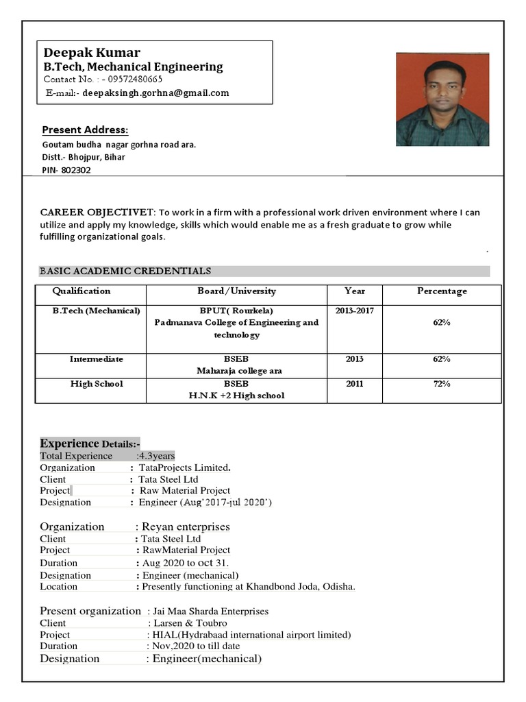 Deepak CV1 PDF | PDF | Business