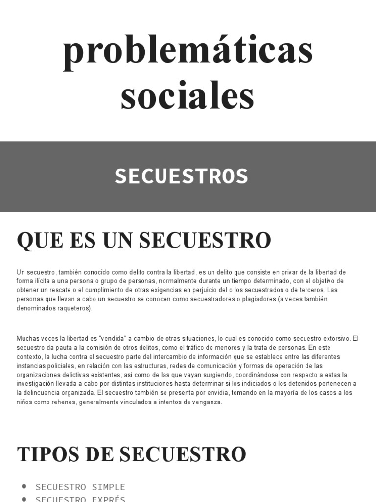 Tipos y Consecuencias del Secuestro | PDF | Secuestro | Peligros