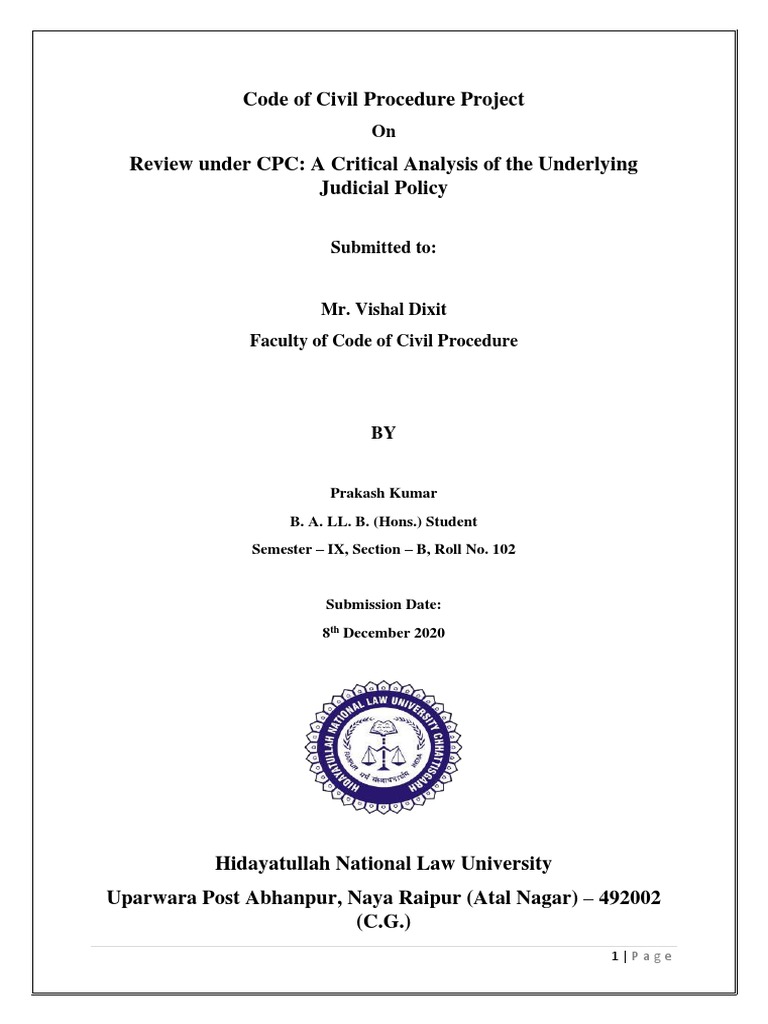 Sem ix code of civil procedure prakash kumar 102 b pdf judgment