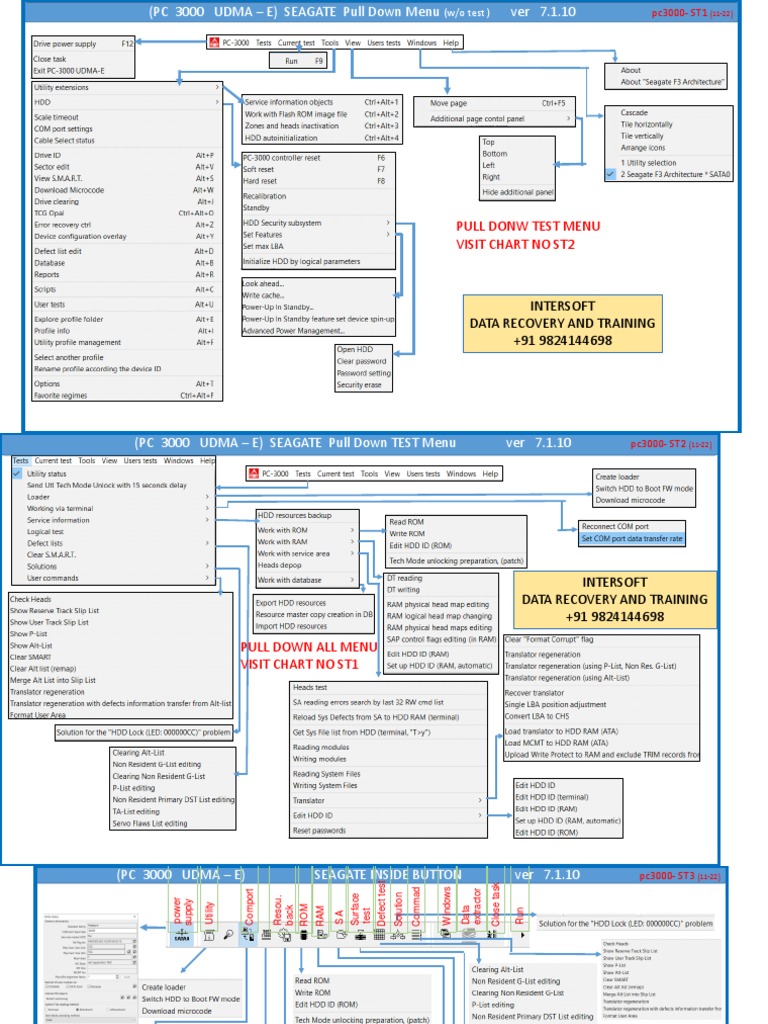 Seagate PC-3000 UDMA-E Test Menus | PDF | System Software | Computer ...