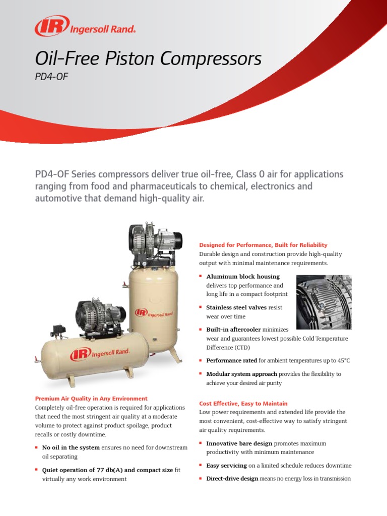 PD4 Piston Direct Oil Free Data Sheet EN | PDF | Filtration ...