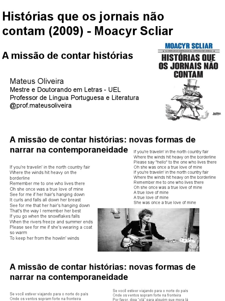 04 Histórias Que Os Jornais Não Contam (2009) - Moacyr Scliar PDF | PDF