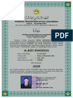 Ijazah Lulus Pondok Ihyaa Ussunnah - M. Risky Romadhon