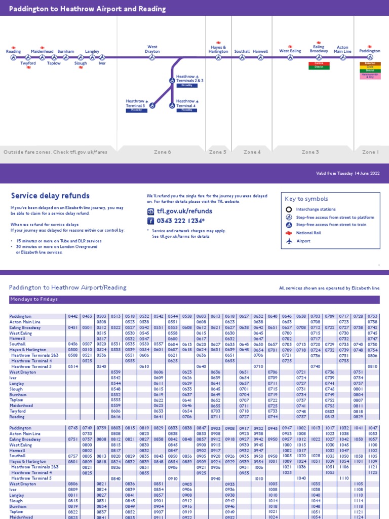Elizabeth Line Paddington Heathrow Reading June 2022 | PDF | Rail