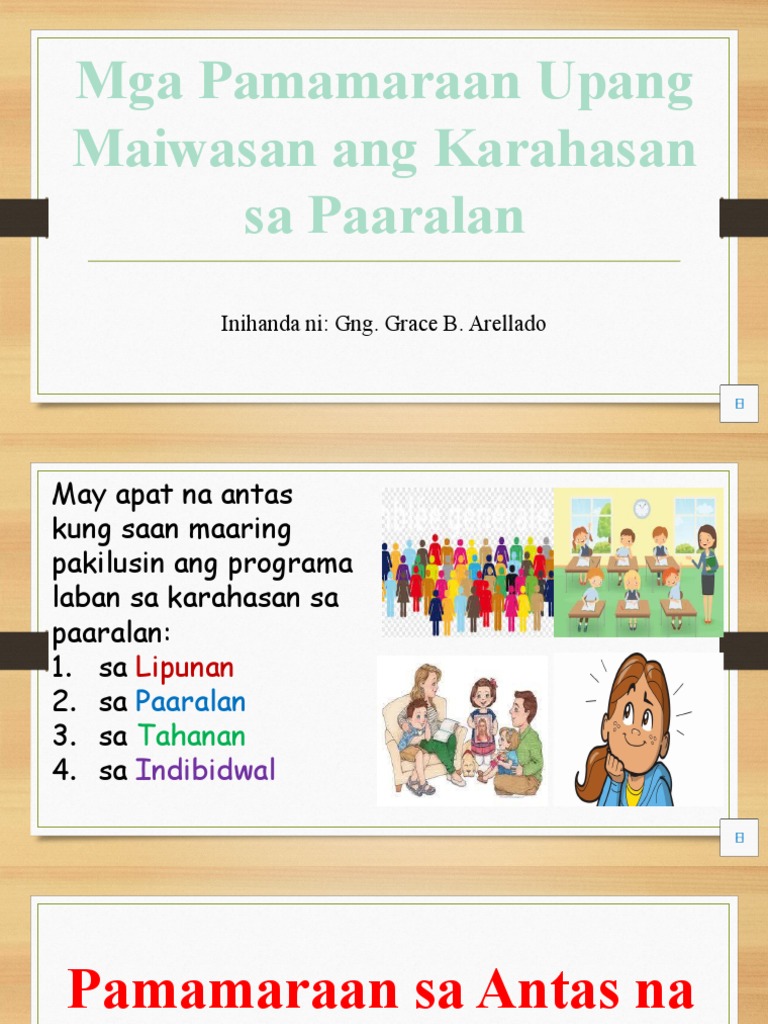 Mga Pamamaraan Upang Maiwasan Ang Karahasan Sa Paaralan | PDF