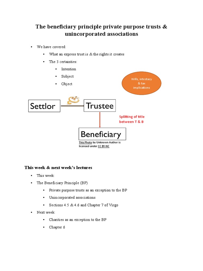 W5 The Beneficiary Principle and Exceptions | PDF | Trust Law | Will ...