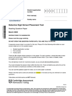 READING - QUESTION - PAPER 2022 Selective Test