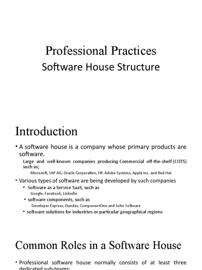 Structure and Roles in a Software House | PDF | Board Of Directors ...
