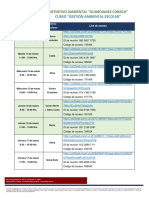 Horarios y Ligas - Cursos Gestión Ambiental PDF