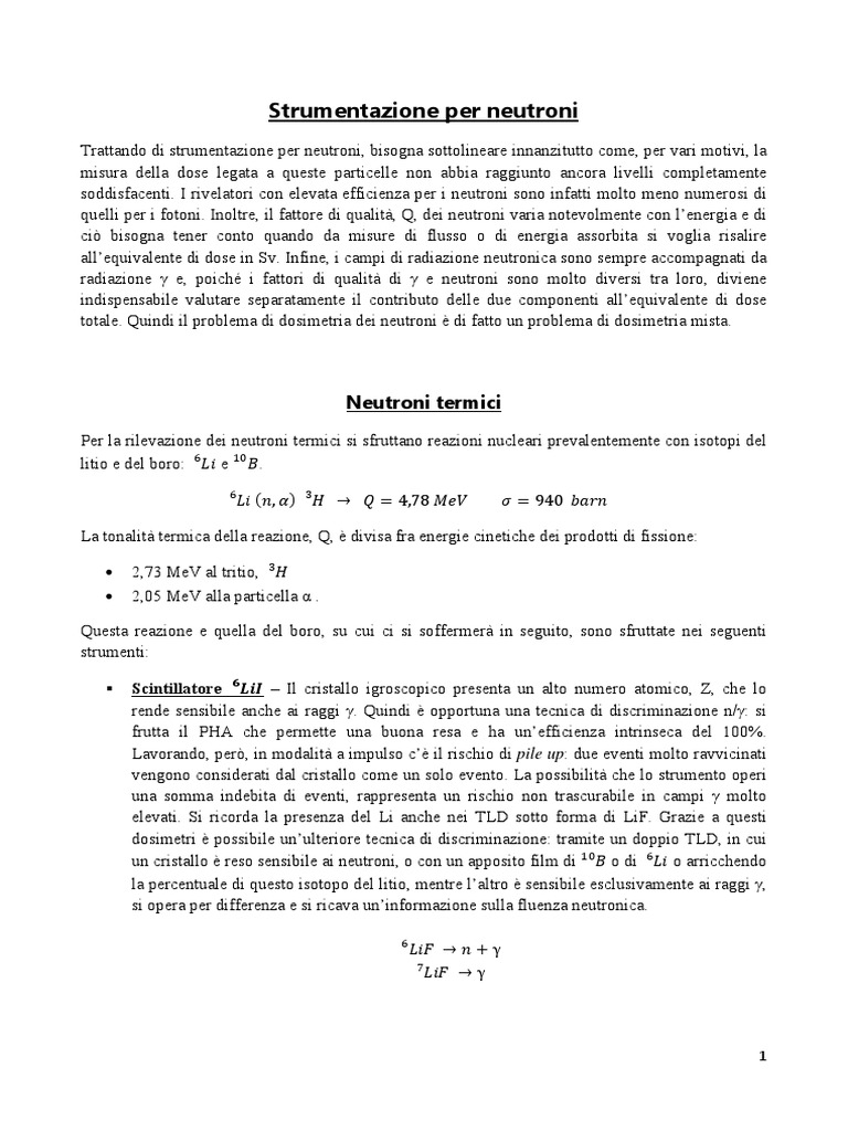Strumentazione Per Neutroni | PDF