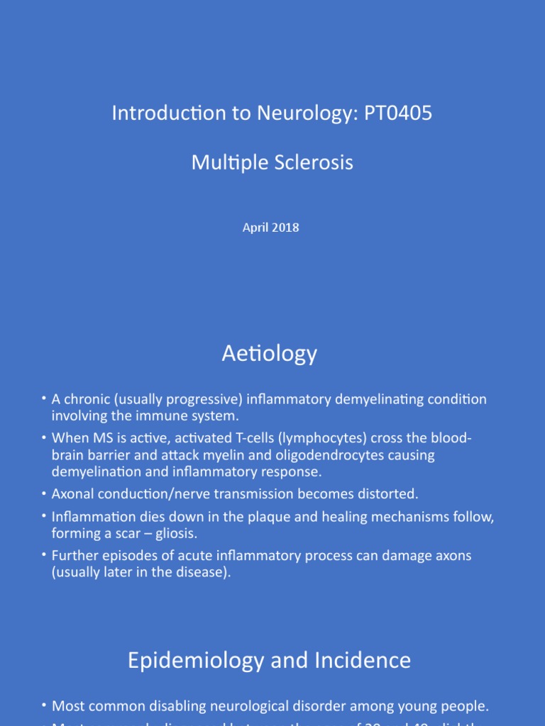Understanding Multiple Sclerosis Overview Pdf Multiple Sclerosis