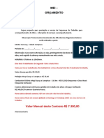 Orçamento para Prestação de Serviço em Obra