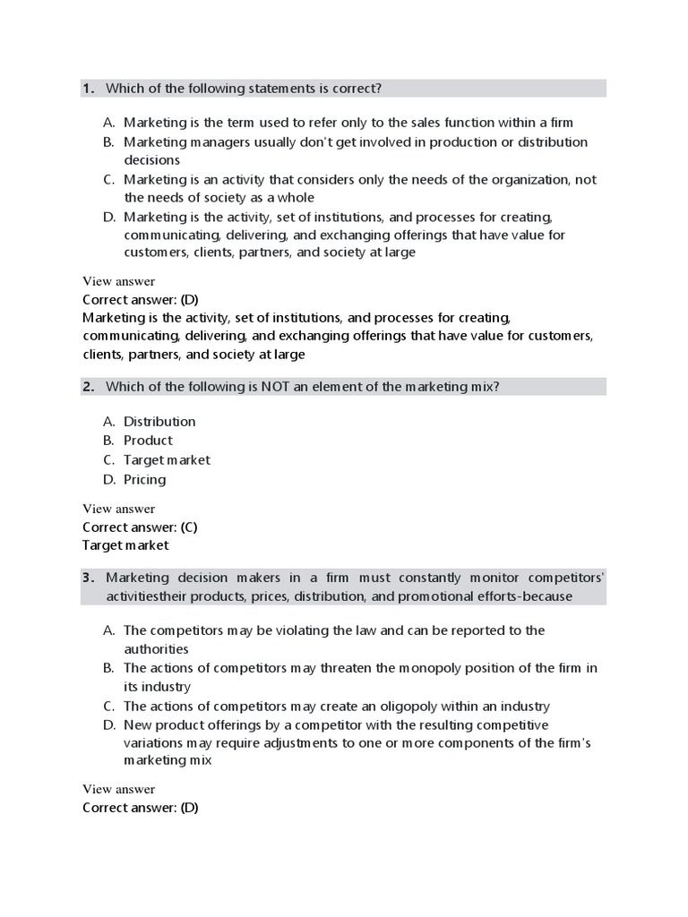MCQ Main PDF | PDF | Marketing | Brand