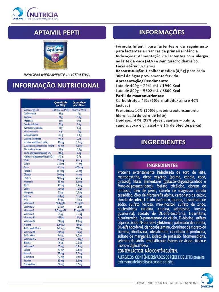 Ficha Tecnica Aptamil Pepti PDF Amamentação Leite