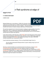 Debut Drug For Rett Syndrome at Edge of Approval