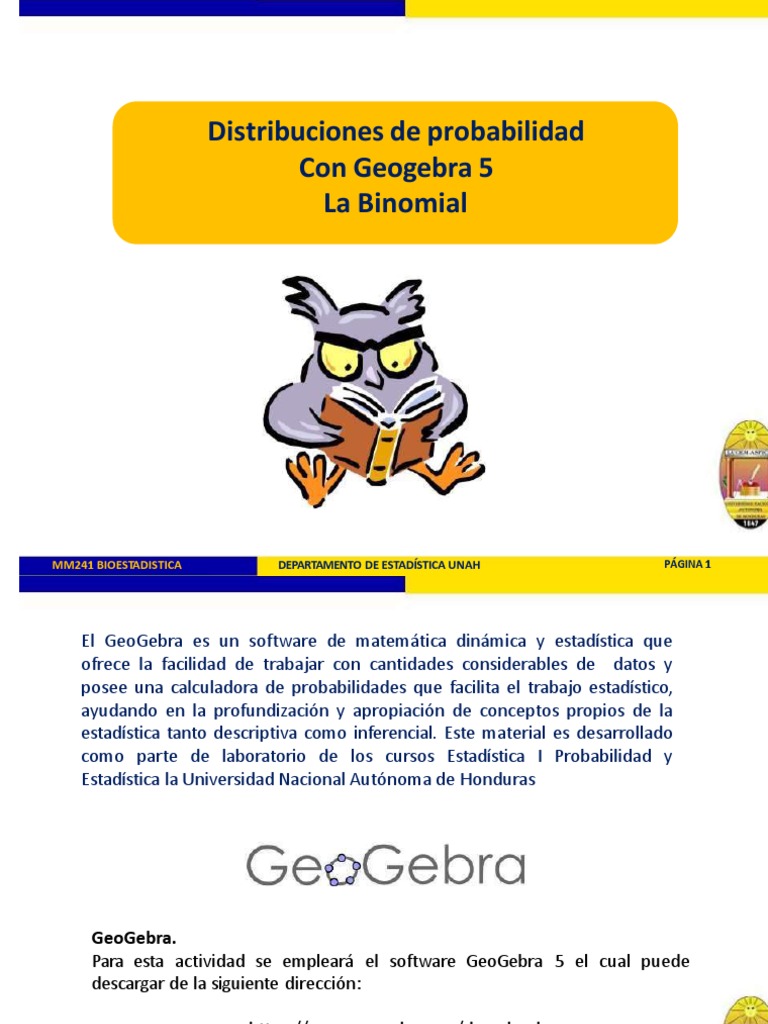 GeoGebra y Distribución Binomial | PDF | Estadísticas | Agua