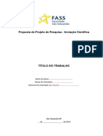 Modelo Proposta Projeto Pesquisa Fass 2019
