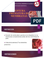 Ruptura prematura membranas UNH