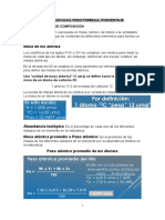 Masa de Los Átomos: Mol, Gramos, Moléculas, Peso Fórmula, Porcentaje Estequiometria de Composicion