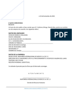 Carta de empleo operador Martinrea Internacional