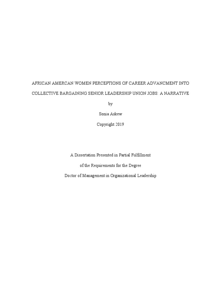 African Amercan Women Perceptions of Career Advancment Sonia | PDF ...